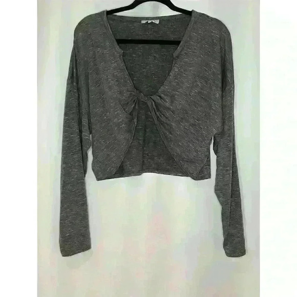 ACOA Women's Gray Twist Front Long Sleeve Blouse Size L - Picture 1 of 15
